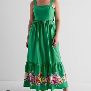 Express Green Floral Maxi Dress